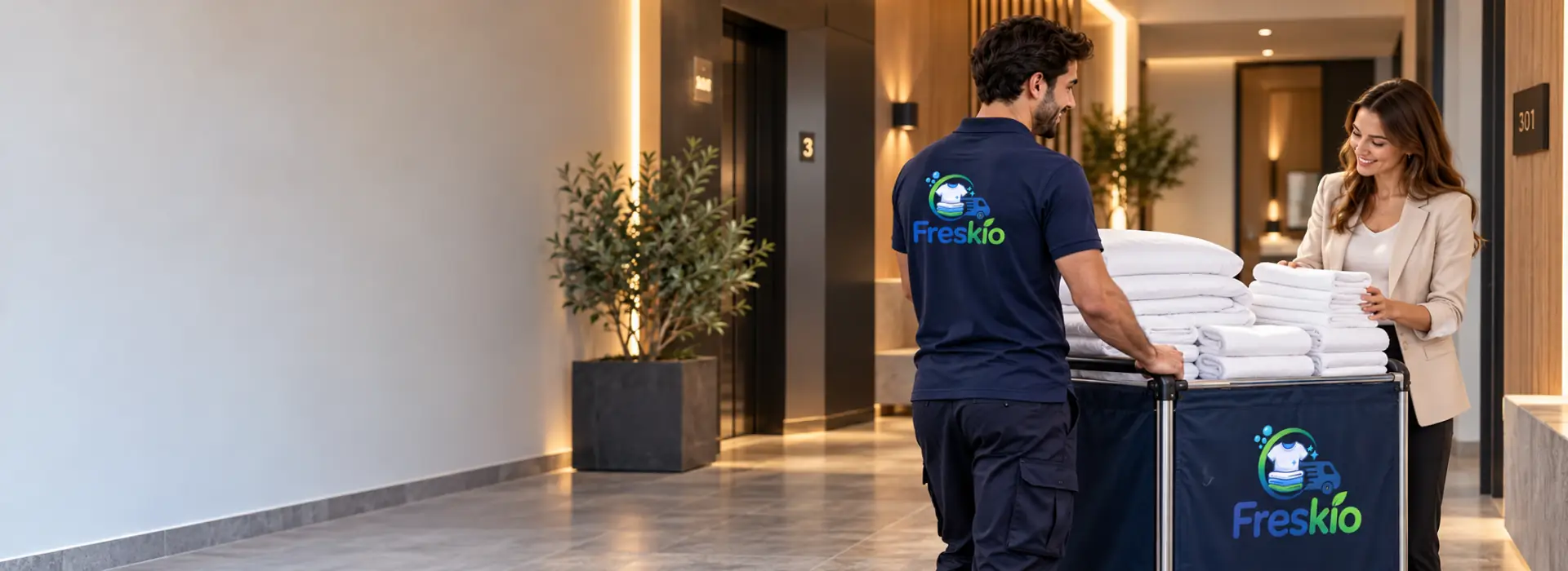 Παραλαβή και παράδοση ιματισμού για ξενοδοχεία και επιχειρήσεις – Freskio B2B